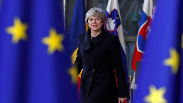 Britain's Prime Minister Theresa May arrives to attend the EU summit in Brussels