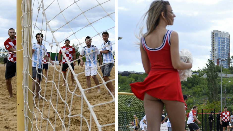 Dok Hrvati i Argentinci igraju, vjetar navijačicama diže suknju