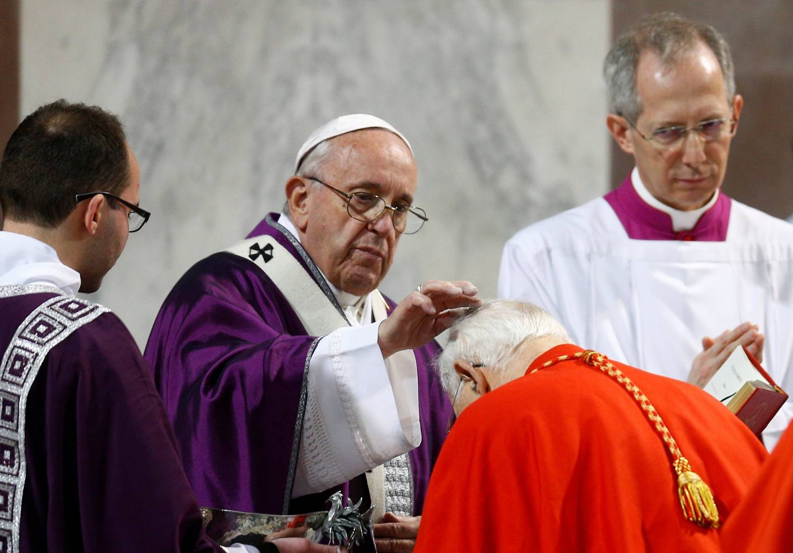 Pope Francis leads the Ash Wednesday mass in Rome