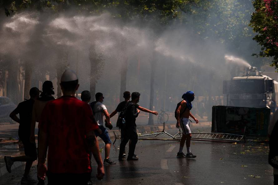 Protest against a planned luxury resort backed by a company linked to Jared Kushner, the son-in-law of U.S. President Trump, in Tirana