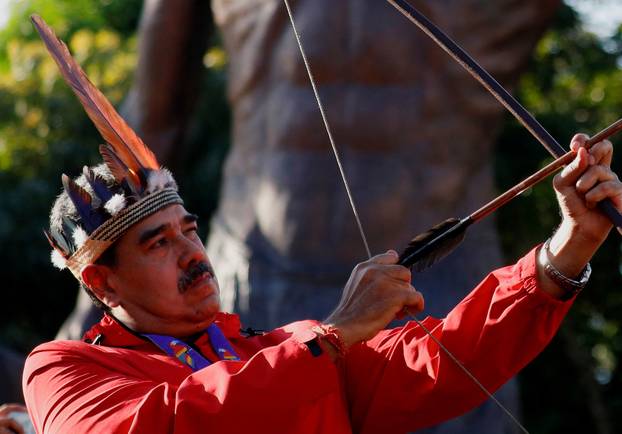 Venezuela's President Nicolas Maduro leads rally on the Day of Indigenous Resistance, in Caracas