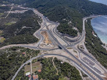 Ston: Pogled iz zraka na pristupne ceste kod Pelješkog mosta