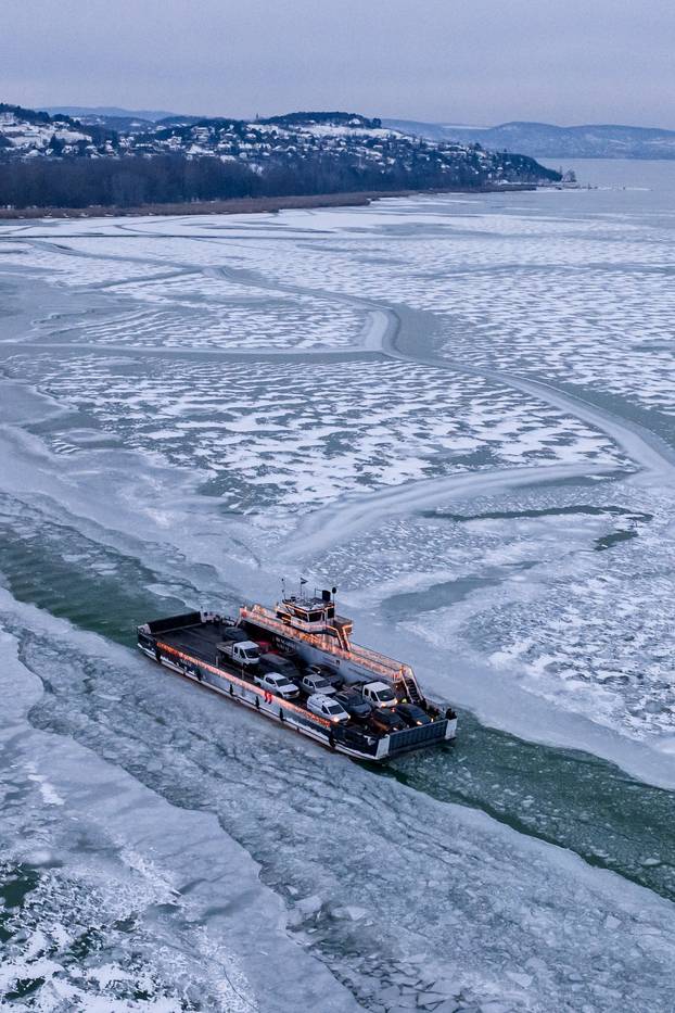 Snowy weather in Hungary