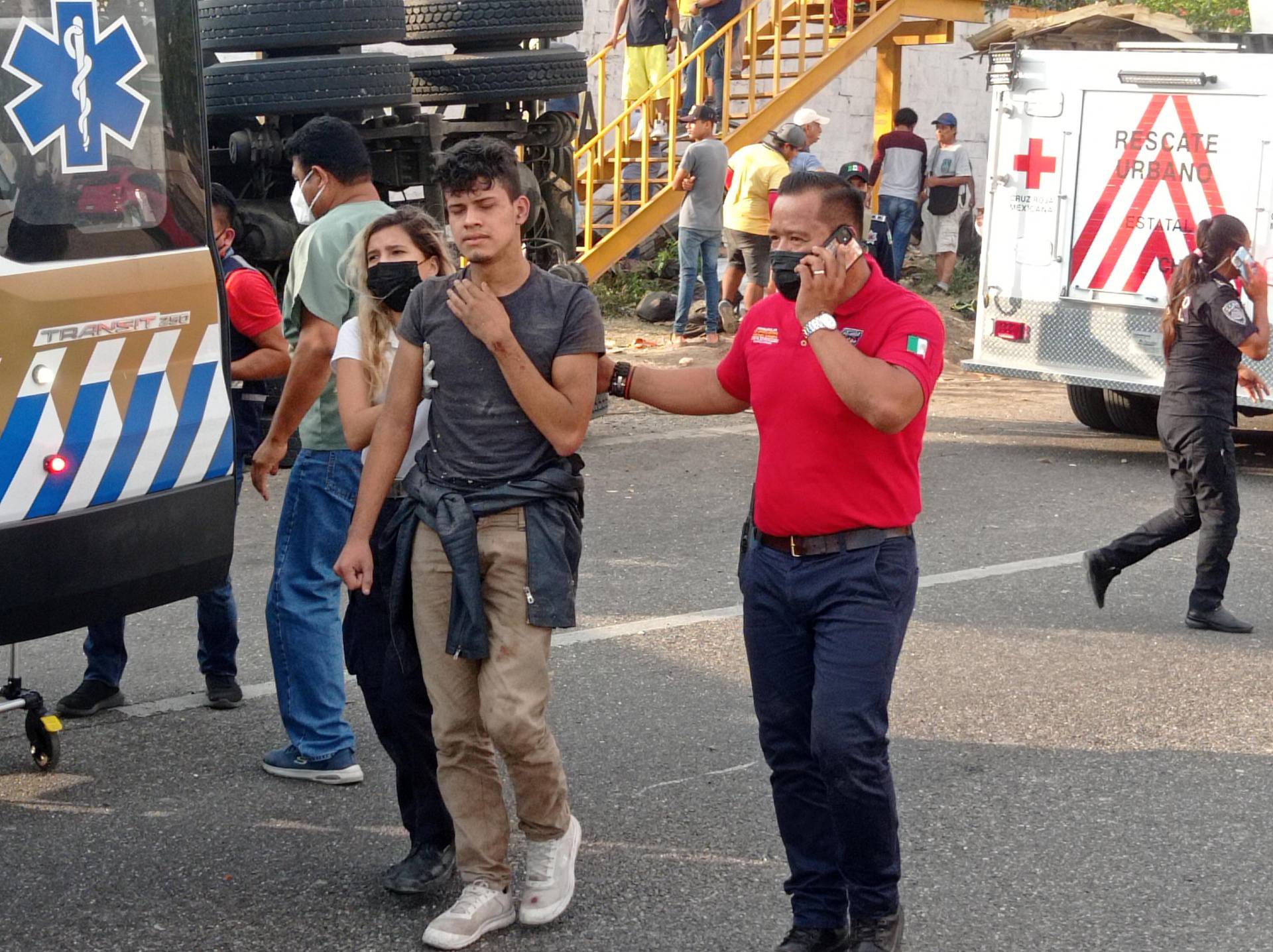 Trailer crash in the southern Mexican state of Chiapas