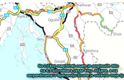 Crne točke na hrvatskim cestama s najviše poginulih