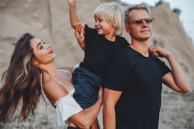 Stylish family in a park 