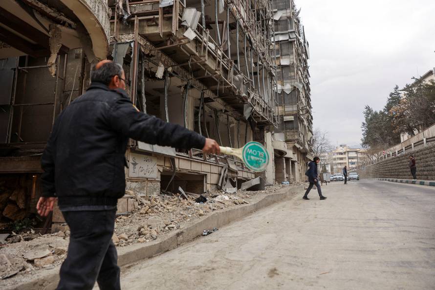 Aftermath of an Israeli and the U.S. strike on Gandhi Hotel Hospital, in Tehran