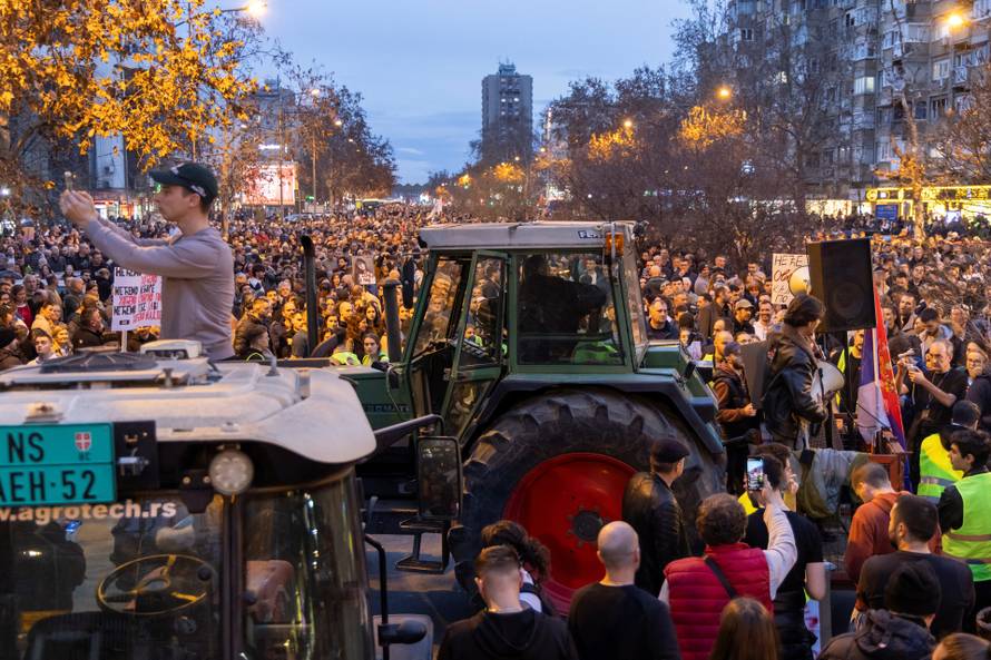 Serbian students protest against beating of their colleagues in Novi Sad