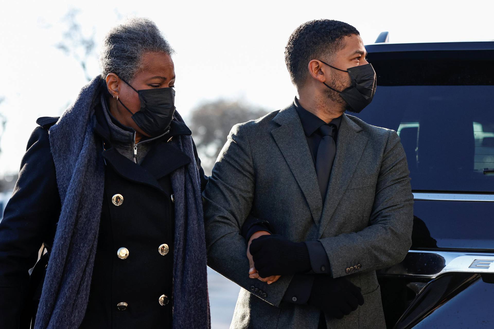 Former "Empire" actor Smollett arrives at court for the first full day of his trial in Chicago