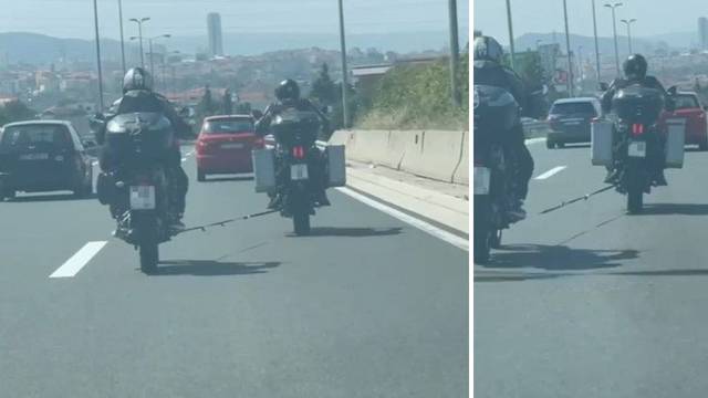 VIDEO Opasna vožnja u Splitu: 'Bili smo šokirani, motorist je šlepao drugog na nizbrdici'
