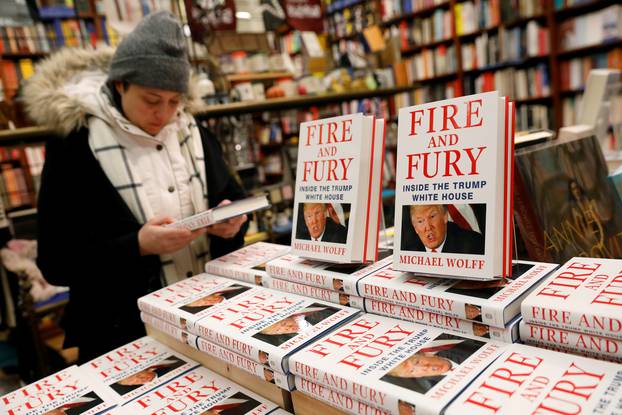 Copies of the book "Fire and Fury: Inside the Trump White House" by author Michael Wolff are seen at the Book Culture book store in New York