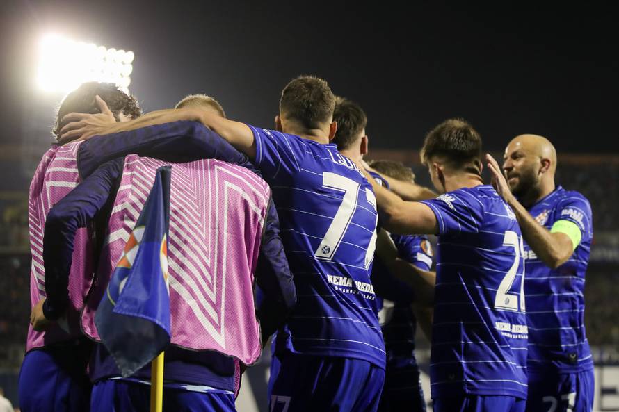 Zagreb: Drena Beljo slavi svoj drugi gol protiv Fenerbahce F.K. u 1. kolu Europske lige