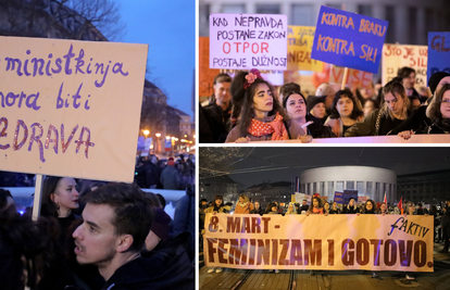 VIDEO Noćni marš za Dan žena diljem Hrvatske, prosvjednice uzvikivale: 'Moli se u crkvi!'