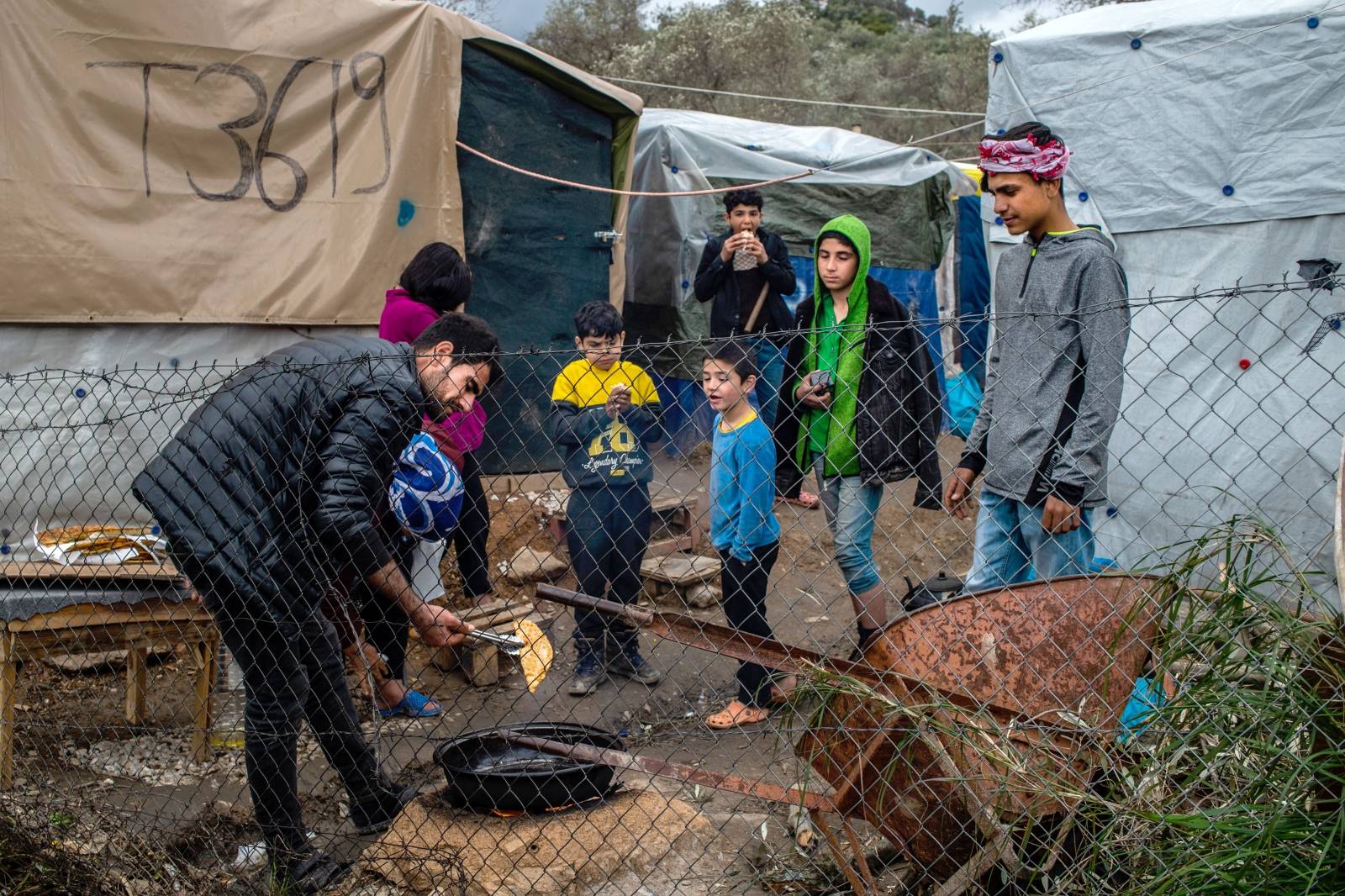 Refugee camp on Lesbos after riots