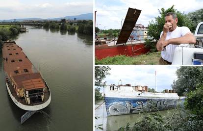 Još jedan brod se nasukao na Savi: 'Izbjegli smo katastrofu, te su  teglenice teške 300 tona'