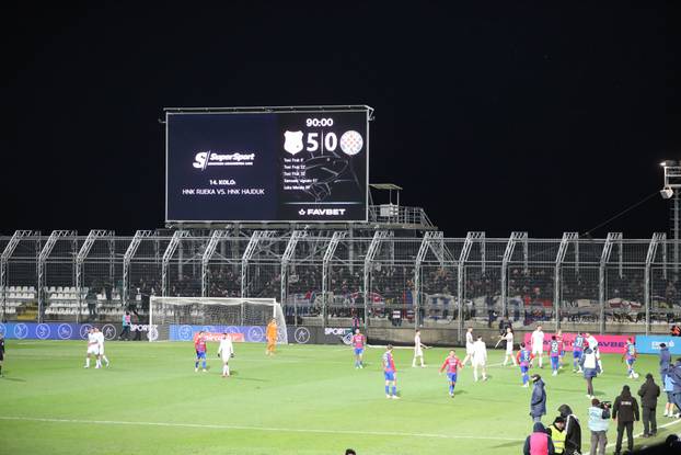 Rijeka: HNK Rijeka i HNK Hajduk odigrali utakmicu 14. kola SuperSport HNL