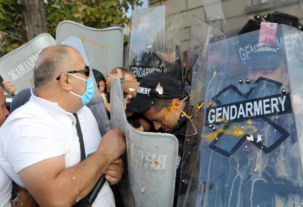 People take part in an anti-government demonstration in Sofia