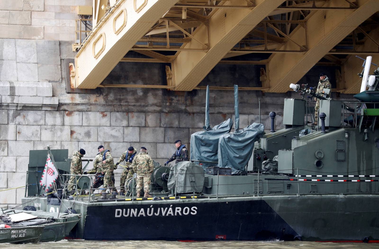 Ship accident on the Danube river in Budapest