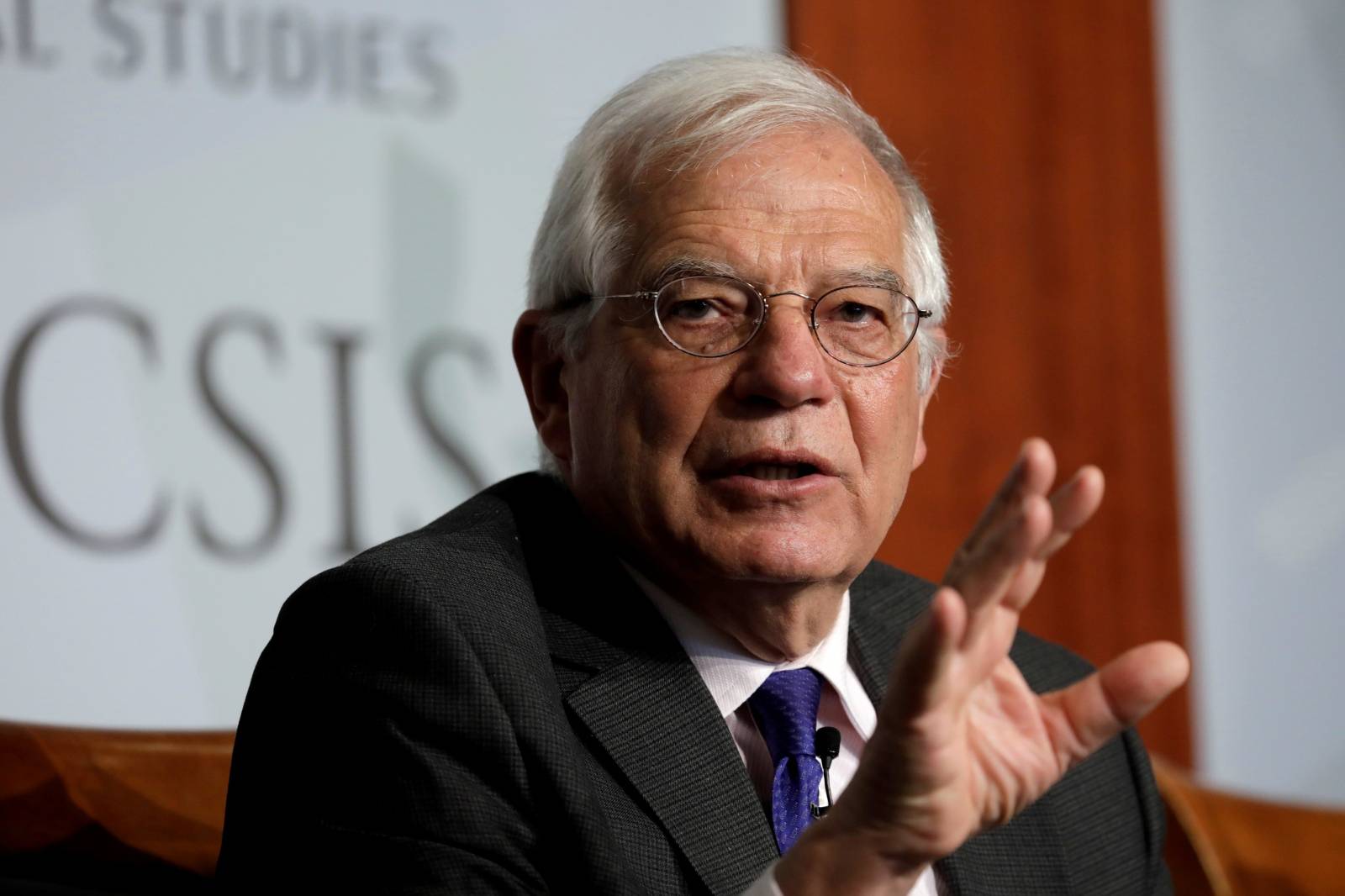 FILE PHOTO: Spanish Foreign Minister Josep Borrell speaks at CSIS