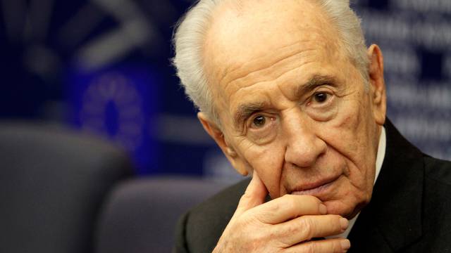 File photo of Israel's President Shimon Peres attending  a press conference at the European Parliament in Strasbourg