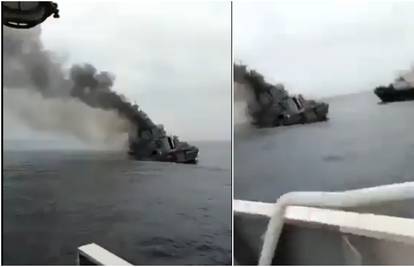 VIDEO Procurili kadrovi broda, Ukrajinci tvrde: Ovo su zadnje snimke 'Moskve' prije potonuća