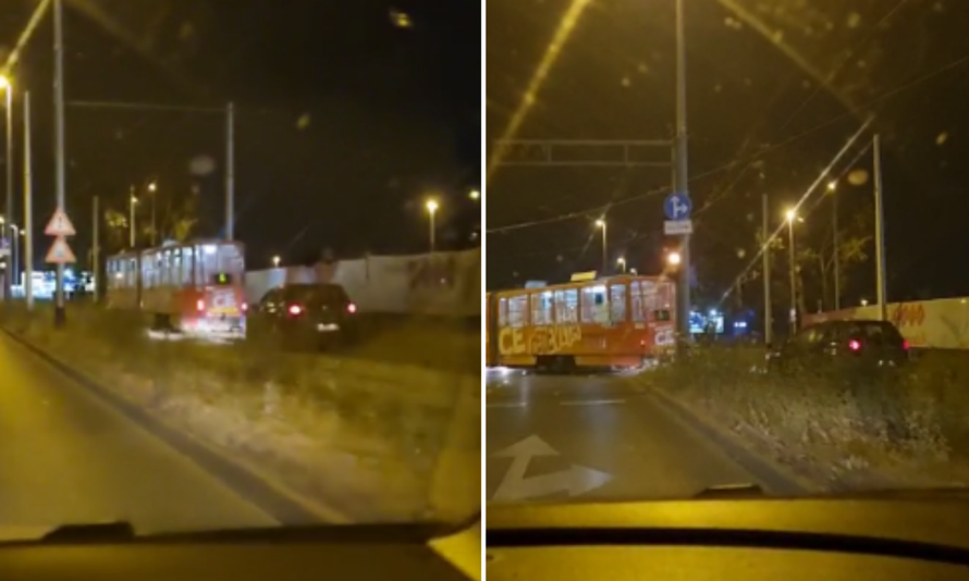 VIDEO Kad narastem bit ću tramvaj: U Zagrebu pogrešno skrenuo pa vozio po tračnicama