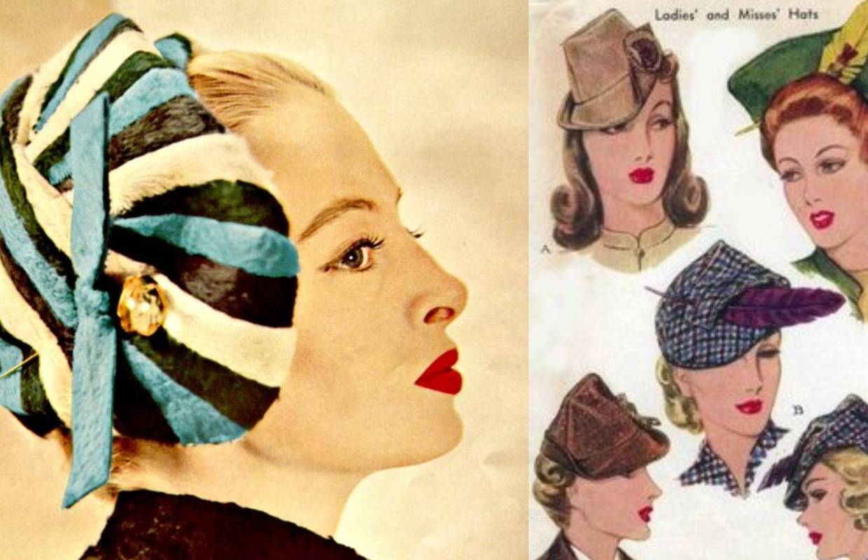 Glamur za svaki dan: Dame su tijekom 1940-ih nosile male šešire ukrašene čipkom i perjem