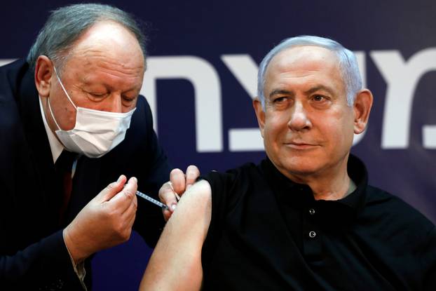 Israeli Prime Minister Minister Benjamin Netanyahu receives COVID-19 vaccine