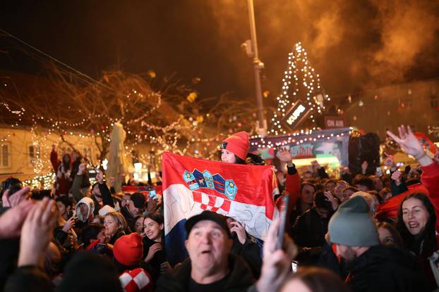 Slavlje navijača u Zagrebu nakon prolaska Hrvatske u polufinale Svjetskog prvenstva