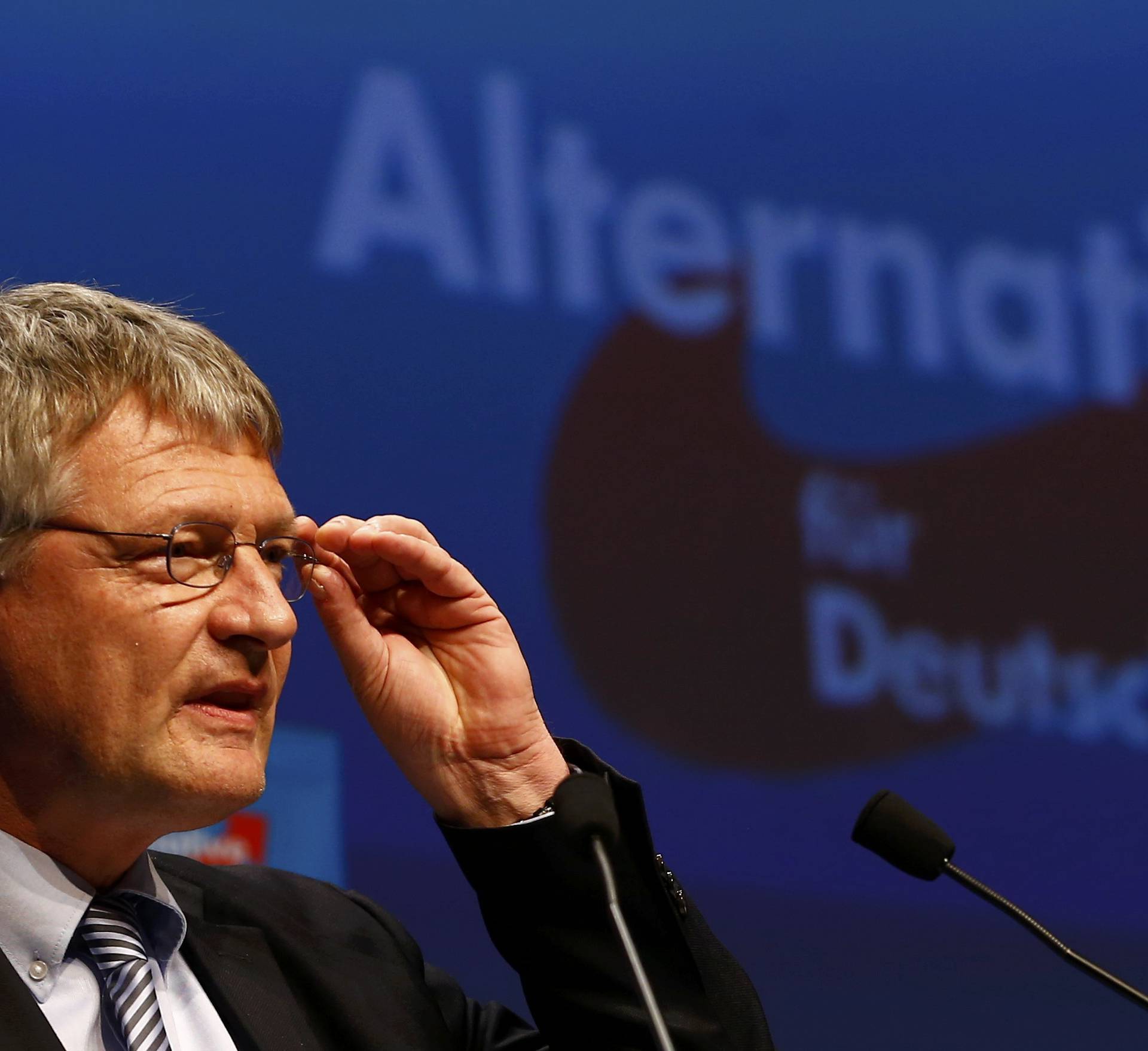 Meuthen, candidate in Baden-Wuerttemberg of the anti-immigration party Alternative for Germany (AfD) speaks at the AfD congress in Stuttgart