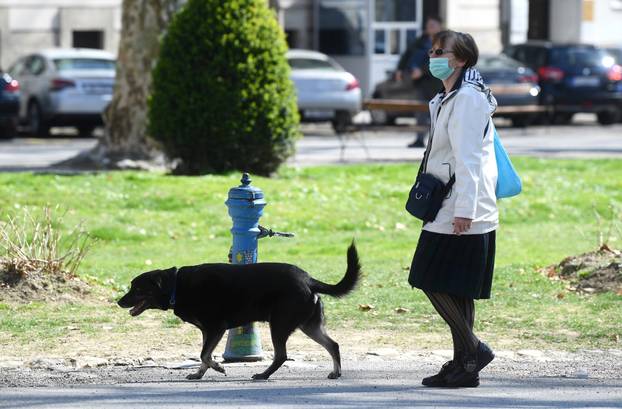 Zagreb:  Vlasnici pasa u šetnji sa svojim ljubimcima unato? strahu od korona virusa 
