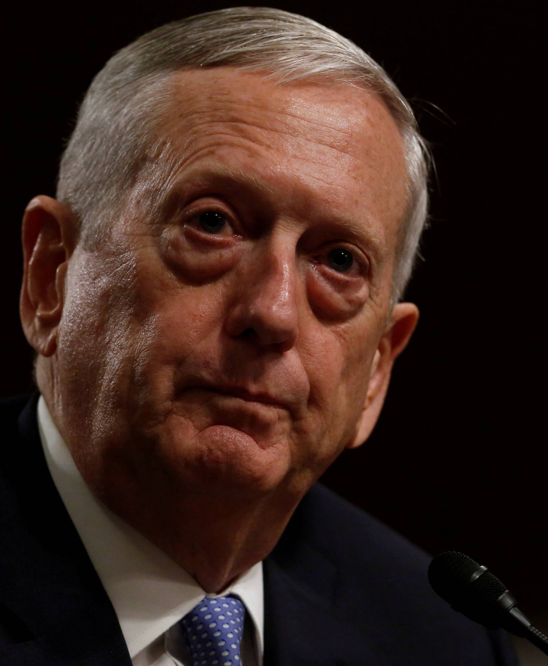 FILE PHOTO - Mattis testifies before a Senate Armed Services Committee hearing on his nomination to serve as defense secretary in Washington