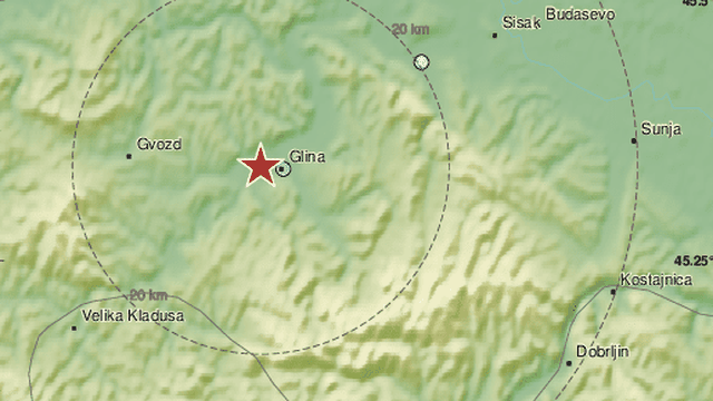 Novi potres se osjetio kod Gline: Bio je jačine 3,2 po Richteru: 'Prvo tutnjava pa se zatreslo'