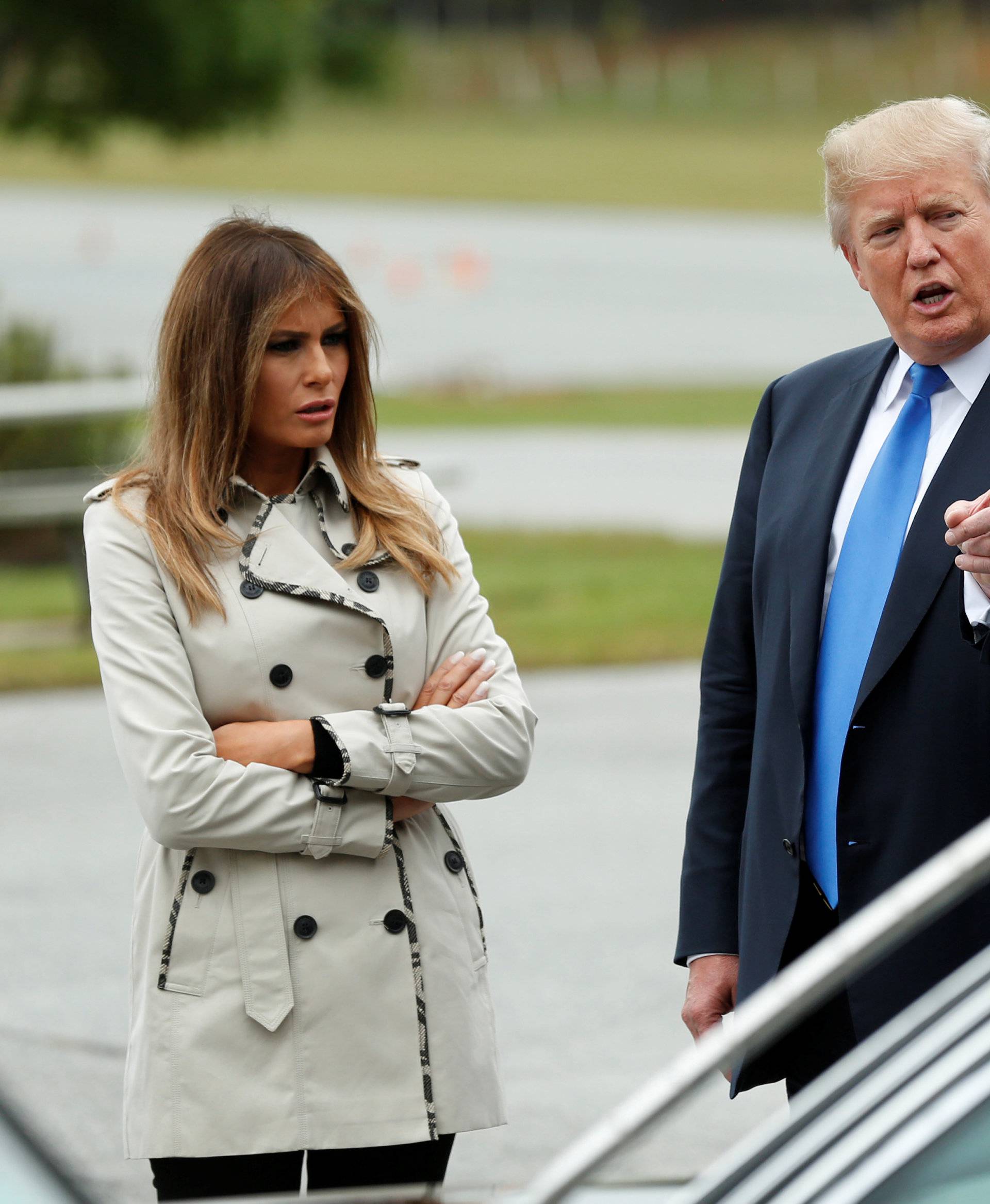 President Donald Trump and First Lady Melania Trump tour the Secret Service training facility in Beltsville