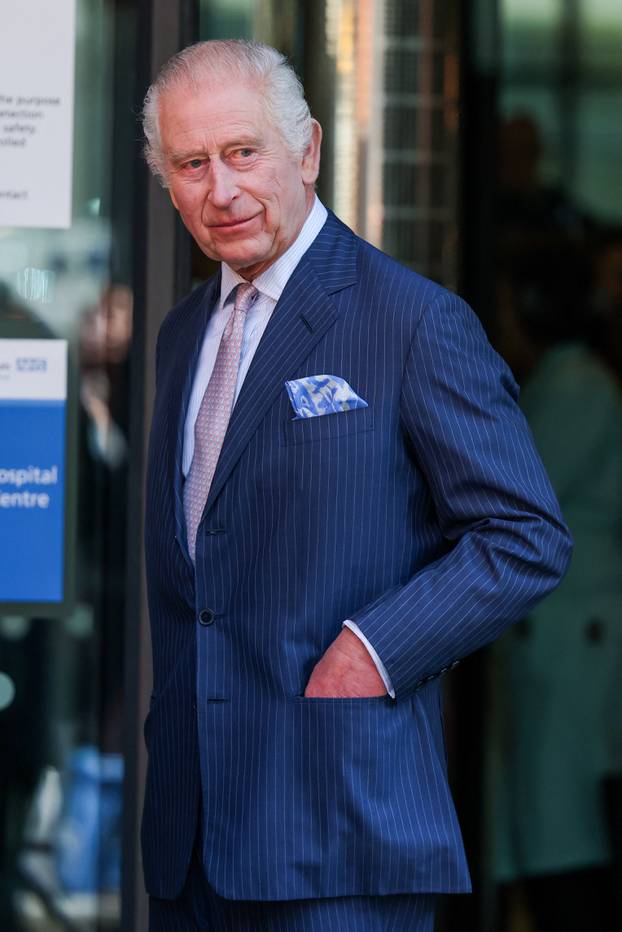 Britain's King Charles and Queen Camilla visit the University College Hospital Macmillan Cancer Centre, in London