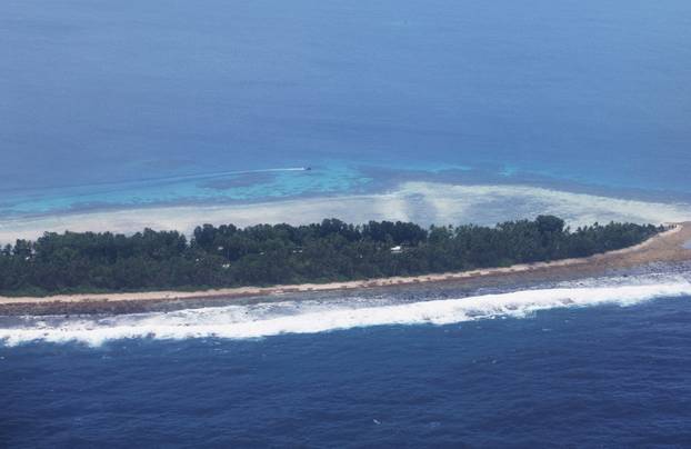FILE PHOTO: An aerial view of Funafuti, the most populous of nine atolls in Tuvalu