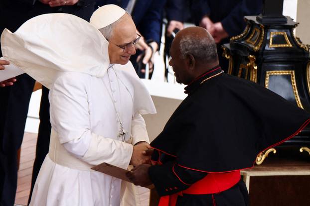 Pope Leo XIV holds his first general audience in St. Peter's Square at the Vatican