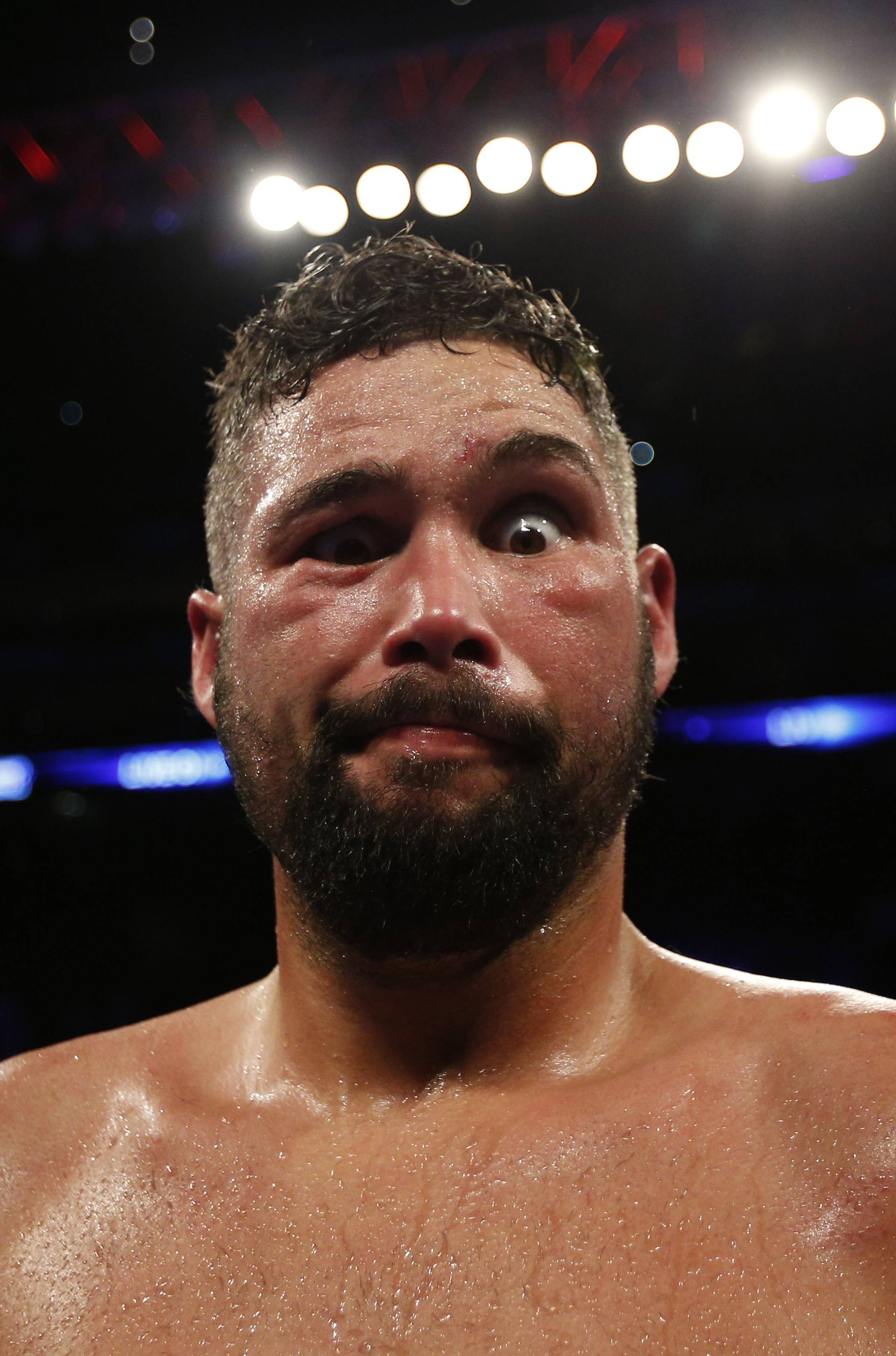 Tony Bellew celebrates winning his fight