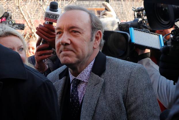 Actor Kevin Spacey arrives to face a sexual assault charge at Nantucket District Court in Nantucket