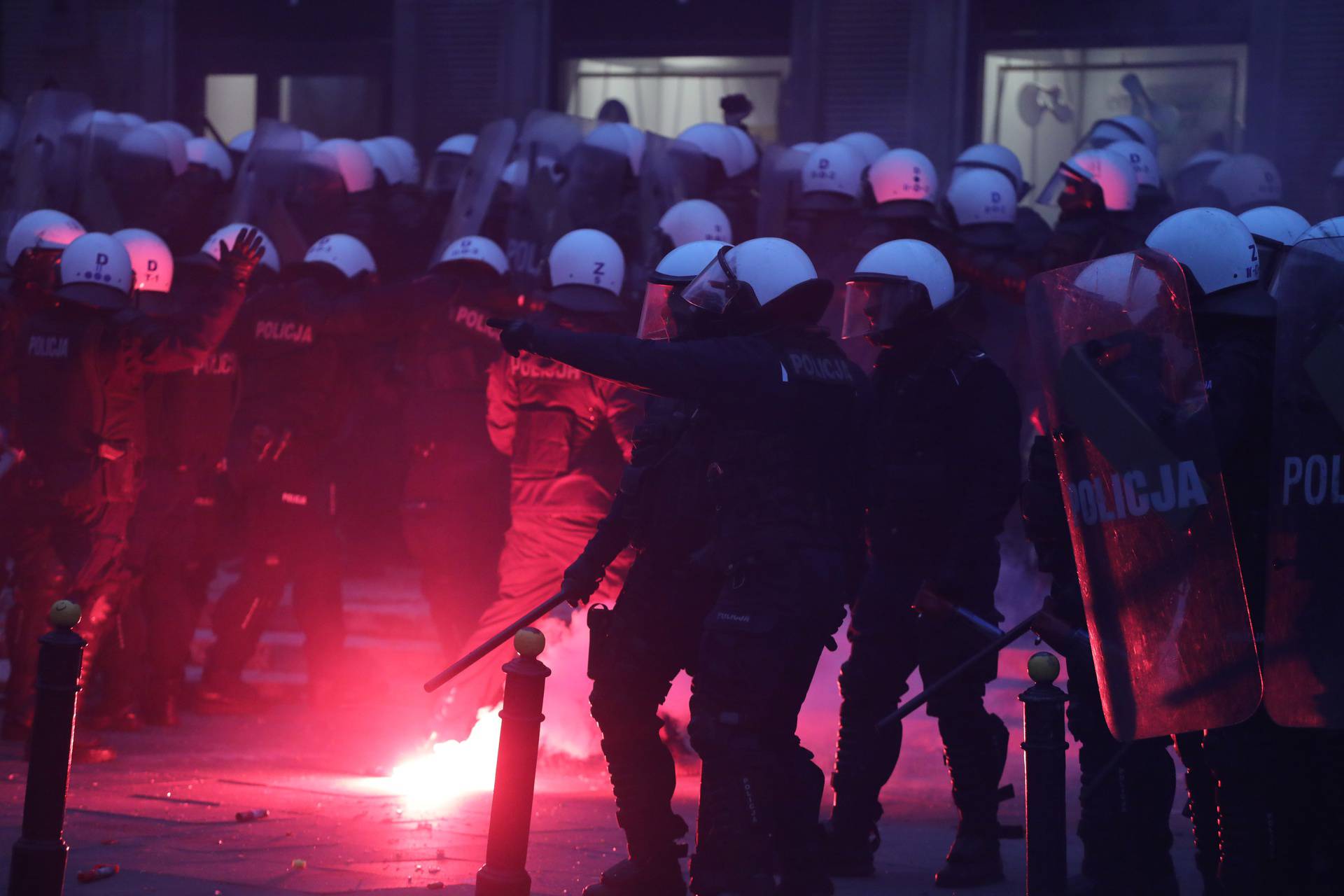 People mark the National Independence Day in Warsaw