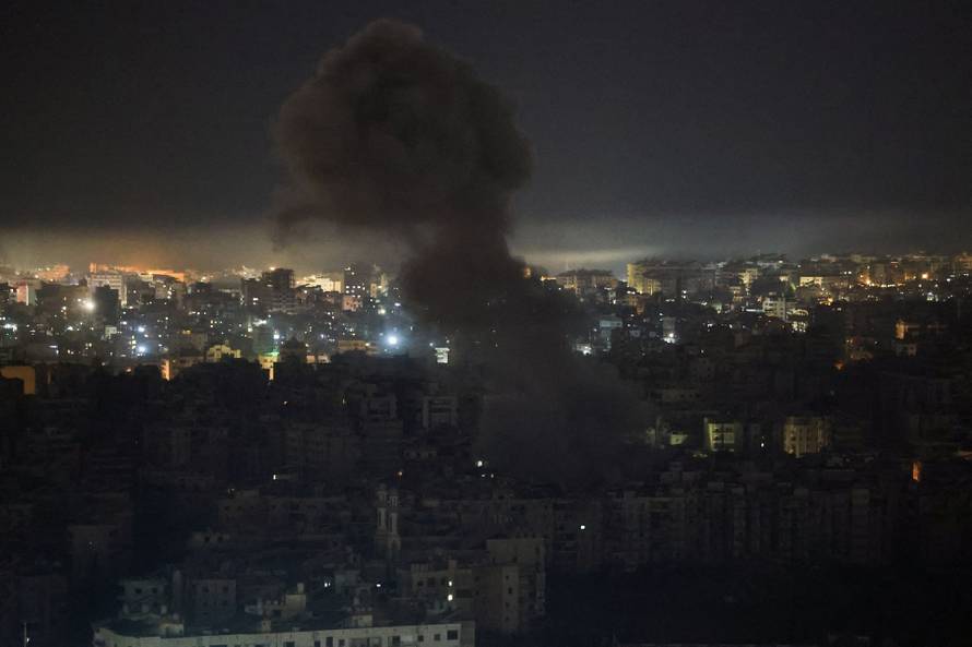 The site of an Israeli strike in Beirut