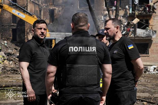 Aftermath of a Russian missile and drone attack in Kyiv