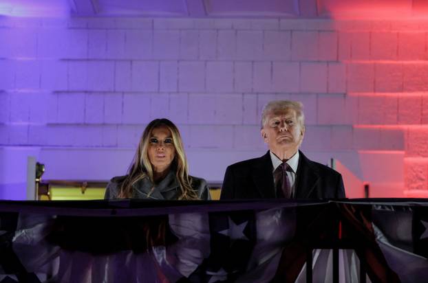 U.S. President-elect Donald Trump views fireworks at Trump National Golf Club Washington DC in Sterling