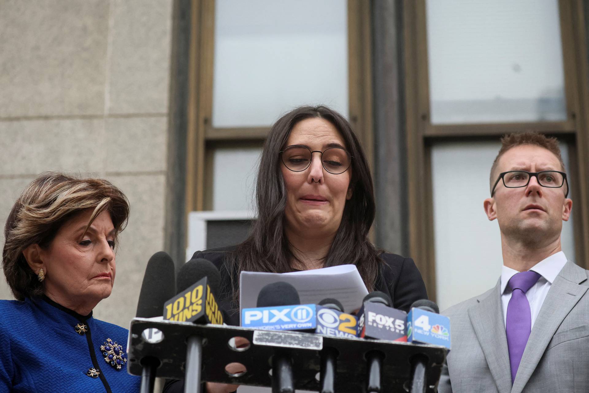 Attorney Gloria Allred and Kelsey Harbert an accuser of actor Cuba Gooding Jr. at New York Criminal Court