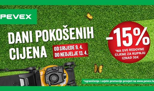 15% popusta na sve redovne cijene u PEVEX-u