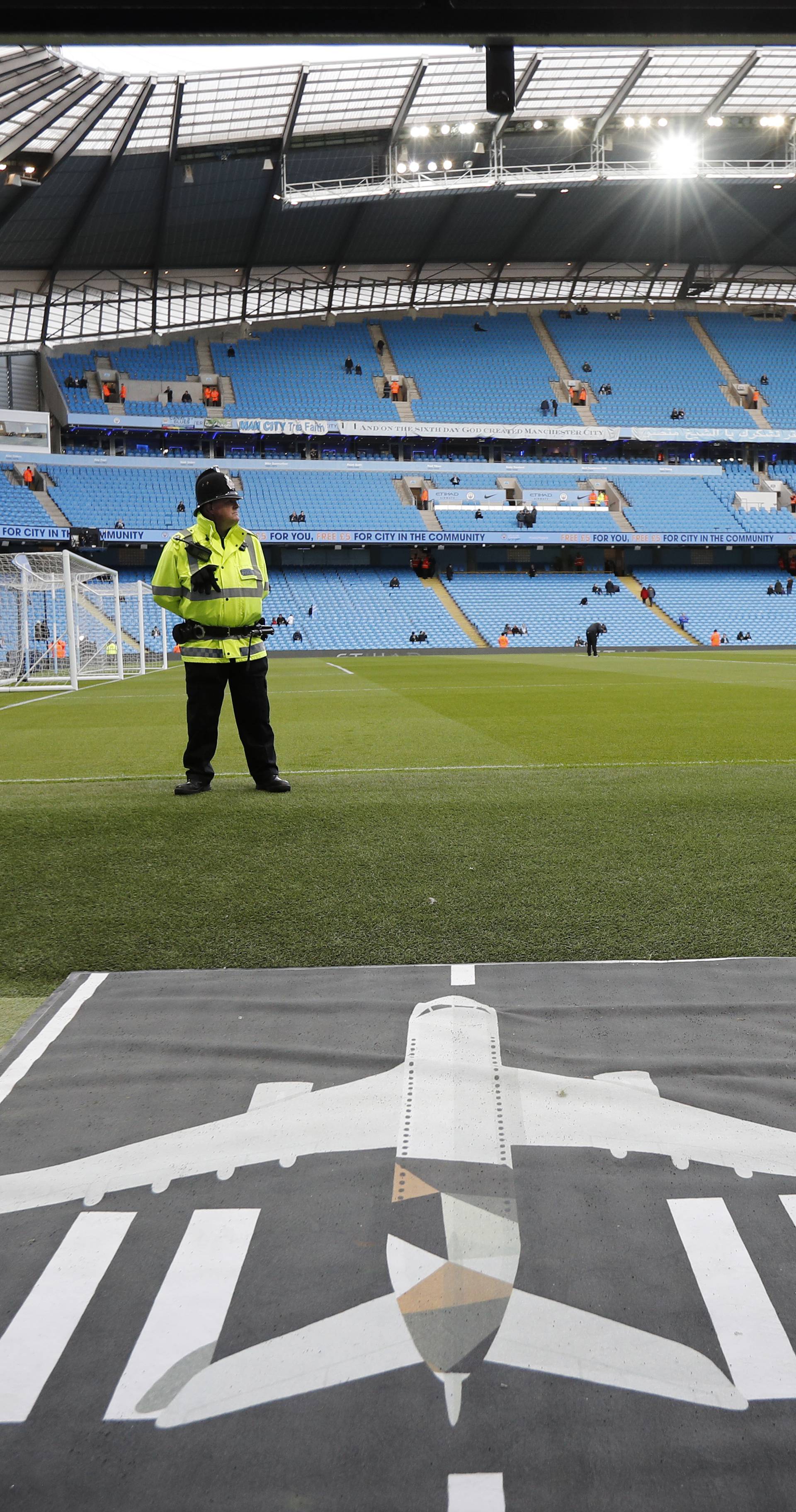 General view of a the tunnel area before the match