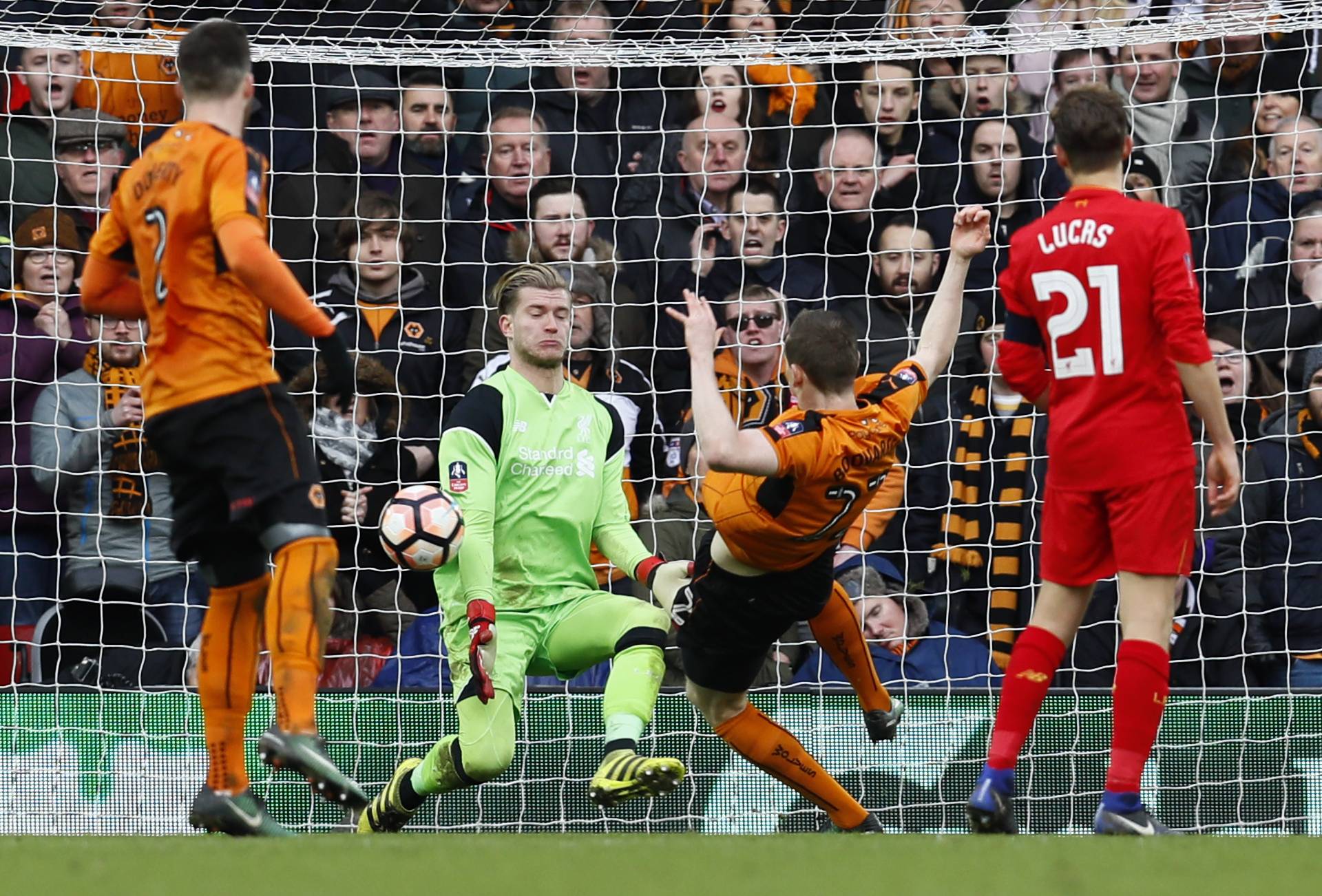 Wolverhampton Wanderers' Jon Dadi Bodvarsson shoots at goal