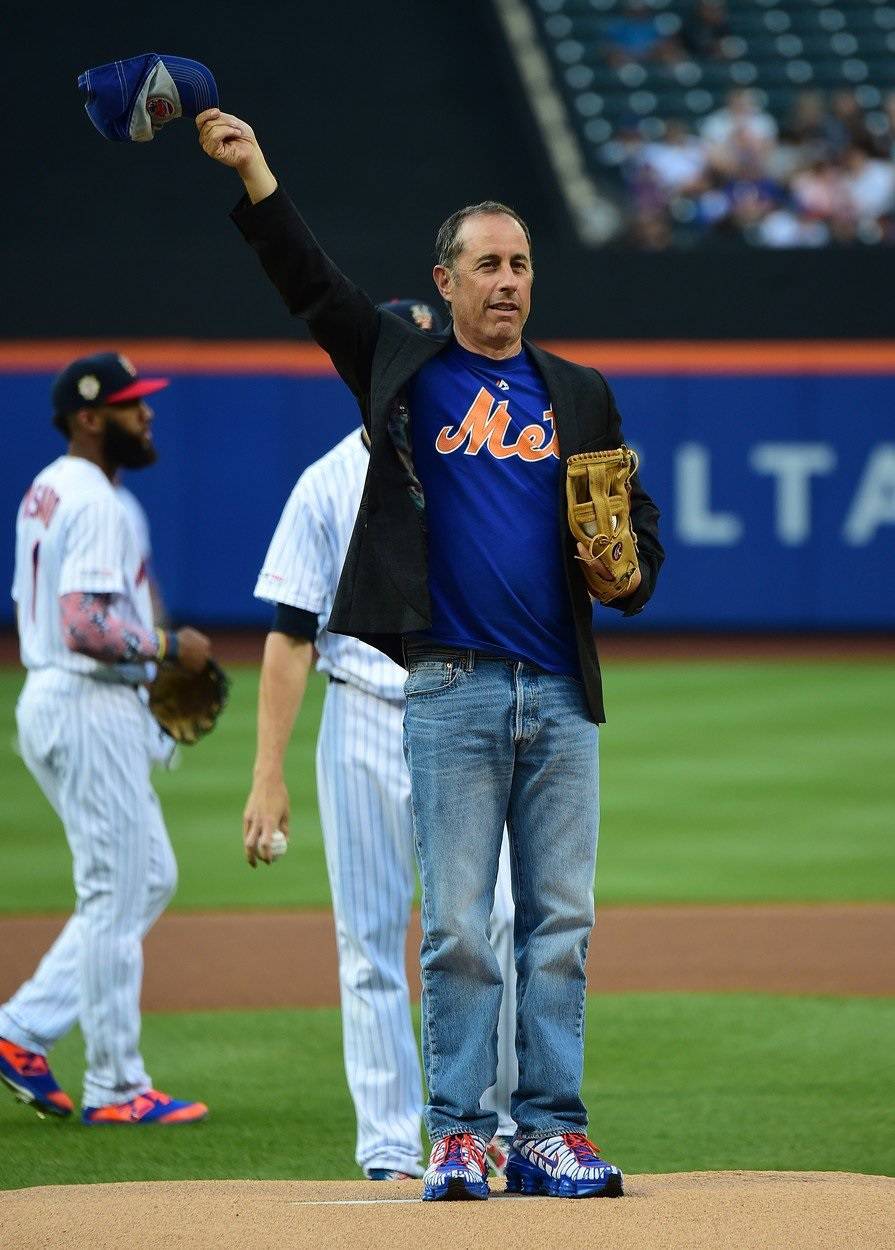 Jerry Seinfeld Throws Out First Pitch At Citi Field