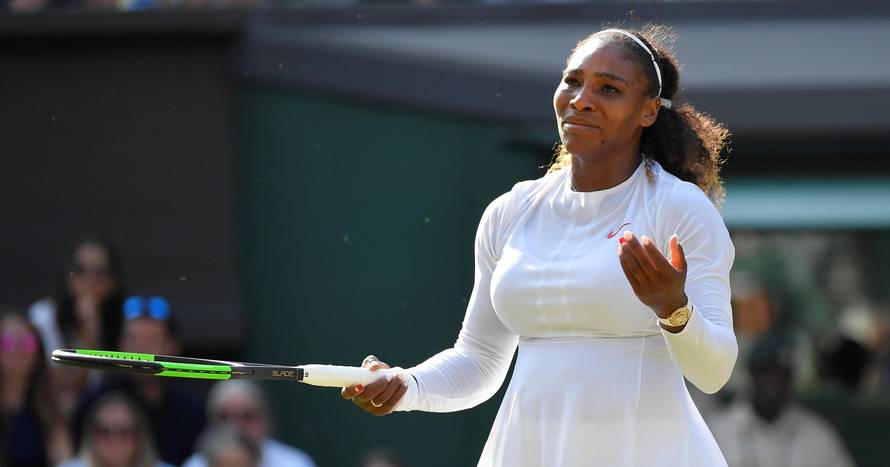 FILE PHOTO: Serena Williams in action at Wimbledon, London, Britain - July 14, 2018