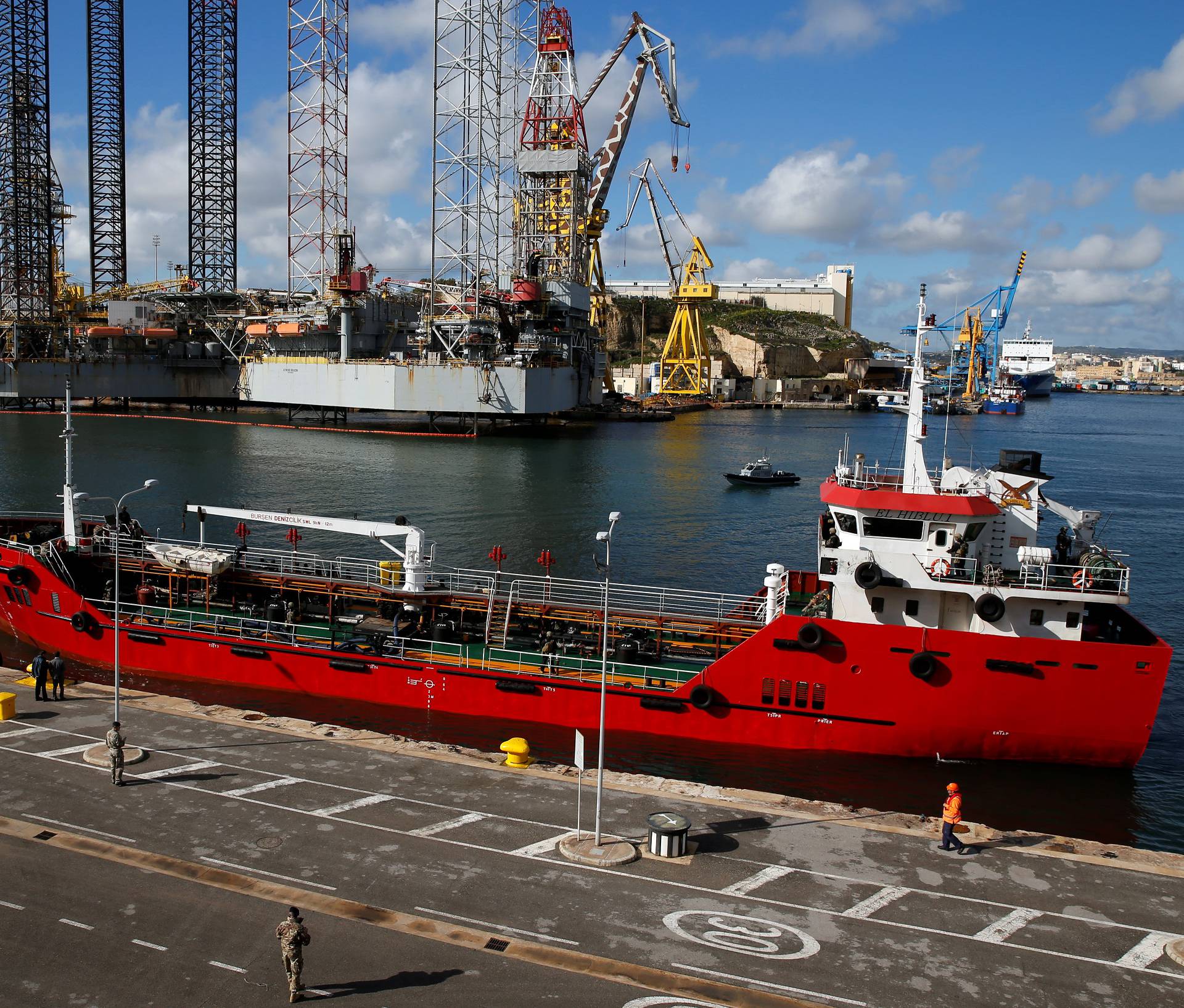 Merchant ship Elhiblu 1 arrives in Senglea, in Valletta's Grand Harbour